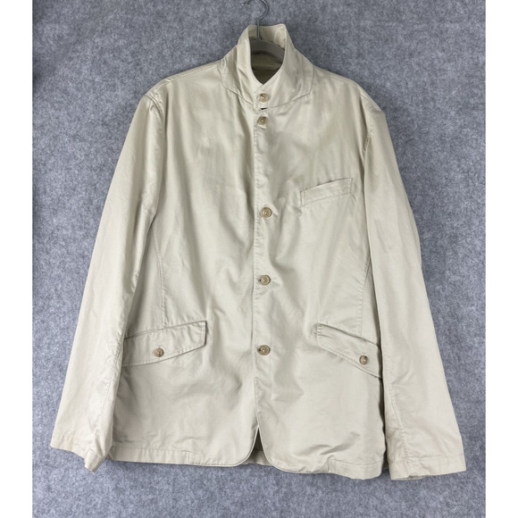 Joseph Abboud Utility Blazer Jacket Mens XL Khaki Unstructured Cotton Adjustable - Picture 2 of 16